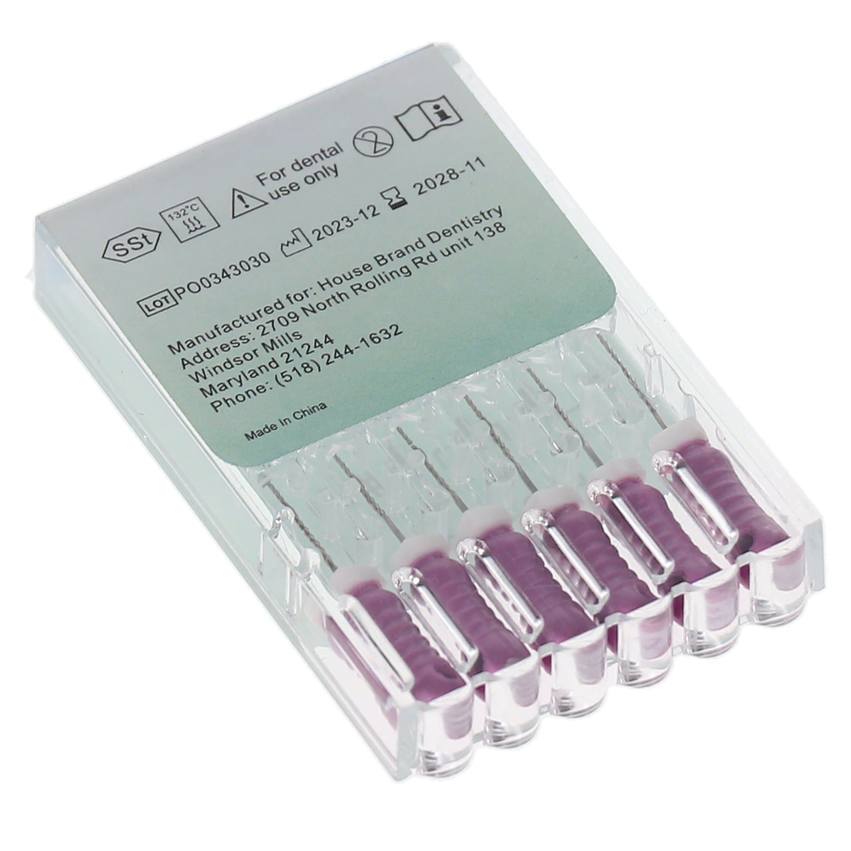 House Brand Dentistry 400102 HSB Endodontic K-Files 21mm #10 Purple Stainless Steel 6/Pk House Brand Dentistry 400102 HSB Endodontic K-Files 21mm #10 Purple Stainless Steel 6/Pk